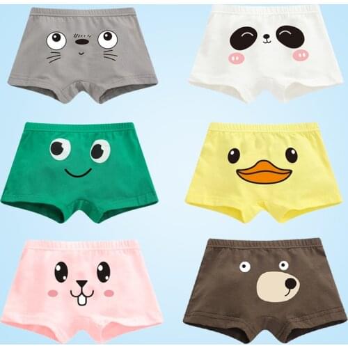 3 Pcs / Lot Hot Sale High Quality Cotton Breathable Girl Panties Cartoon Animal Duck Bear Kid Underwear Teen Wholesale Clothing