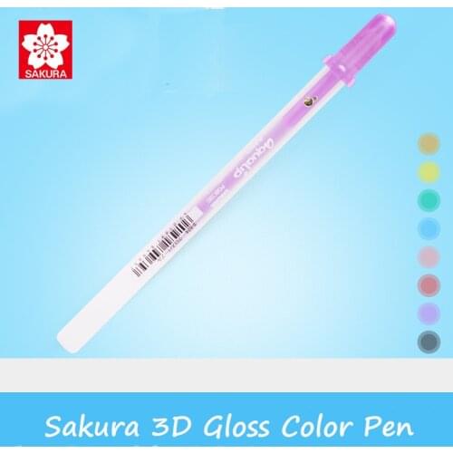 Japan Sakura 3D Gloss Color Pen Aqualip Write on glass/finger nail Glitter for DIY Creative Stationery PGB-100