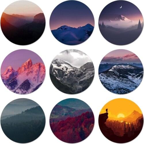 The dark sun mountains Icons Pins Badge Decoration Brooches Metal Badges For Clothes Backpack Decoration