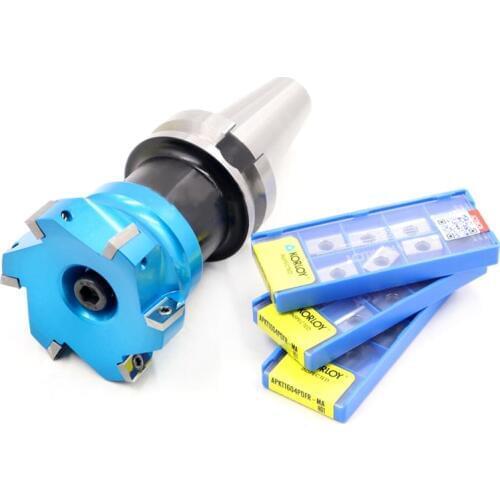 10pcs APKT1604 PDFR MA H01 Carbide Inserts + 1pc BAP400R 50-22-4T 63-22-4T Aluminum Milling Cutter Lathe Tool Machining Aluminum