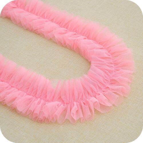 10cm Wide Many Colors Double Fold Mesh Gauze Lace Fabric DIY Clothing Skirt Hat Wallet Sewing Accessories Pet Toy Clothes Trim