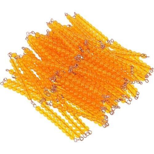 100pcs Bars with Ten Pearls Beads Montessori Math Education Game Mathematics Toy for Child