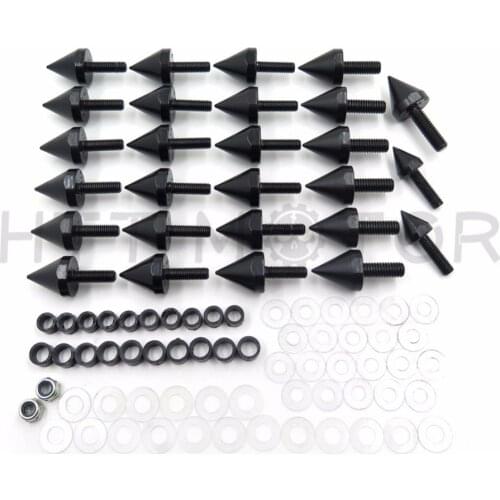 Aftermarket free shipping motorcycle parts Motorcycle Spike Fairing Bolts Black Spiked Kit For 1993-1999 Honda CBR 900RR