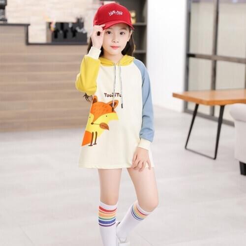 Kids Girls Fall Long Sleeve Dress 2020 Spring Autumn Toddler Baby Girl Dresses Cotton Cartoon Big Girls Clothes For 2-12 Years