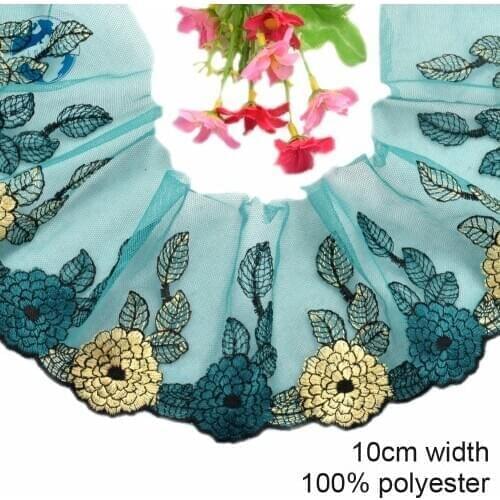 10cm polyester lace embroidery lace french lace ribbon fabric guipure diy trims sewing Accessories wedding decoration#4092