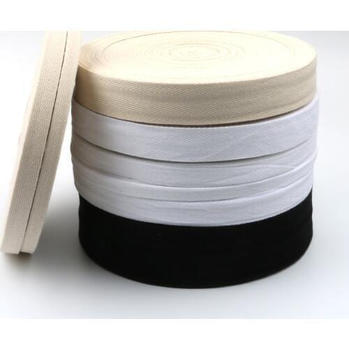 Ribbon Natural White Black Webbing Chevron Cotton Herringbone Ribbon Bonebinding Tape Bias Trimming Packing Accessories 50yards
