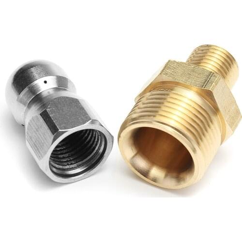 M22 F14 1 Front 3 Rear High Pressure Cleaner Drain Cleaning Pipe Dredger Nozzle Cleaning Sprayer Connector Watering Accessories