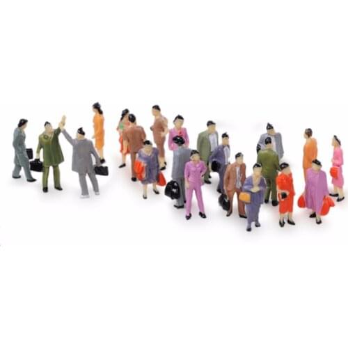 M89C100Pcs 1:87 Building Layout Model People Train HO Scale Painted Figure Passenger