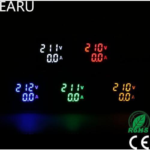 Mini Digital Voltmeter Ammeter 22mm Square AC 20-500V 0-100A Amp Volt Voltage Tester Meter Dual LED Indicator Pilot Lamp Light