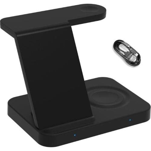 Mobile Phone Holder Wireless Charger Station Dock 3 in 1 Charging Stand Fast Qi Dock for Phones Watch Headphone
