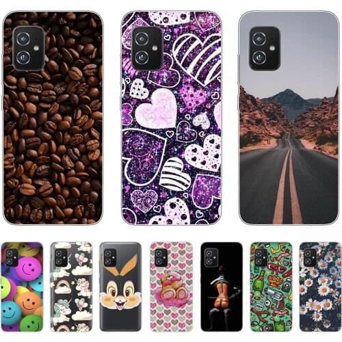 Soft Case for Asus Zenfone 8 Silicon Fashion Cartoon Transparent Shell Back Cases 5.9Inch Shockproof Bumper Dust-proof Anti-fall