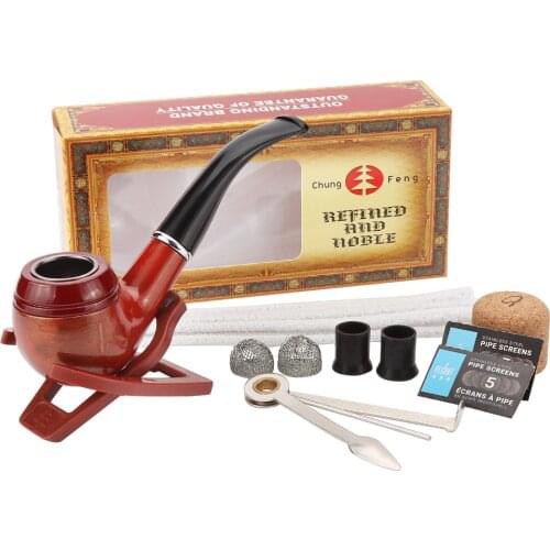 Good Quality Smoking Pipe Set Portable Resin Tobacco Pipe With 3 Pipe Tools Durable Cigarettes Cigar Pipes With Useful Crafts