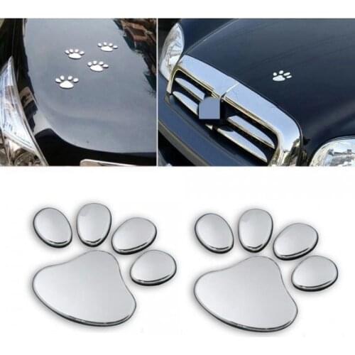 4Colour Bear Dog Animal Paw Footprint Car Window Bumper Body Decal Stickeror Auto Creative 3D Stickers Exterior Accessories