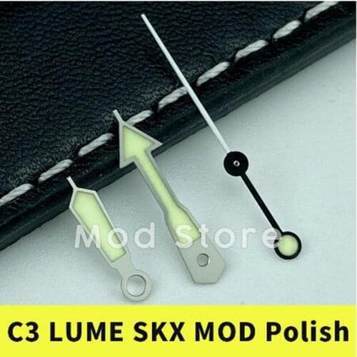 NEW SKX007 Watch Hands Set For MOD SKX SRP Fashion 7S26 4R35 4R36 NH35A NH36A Mov't C3 Super Finish Lume