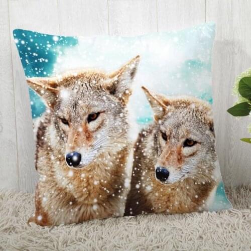 Wholesale 45*45 Pillow Case Wolf Print For Wedding Pillow Cover Animals Pillowcases