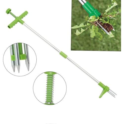 Root Remover Outdoor Weeder Portable Manual Garden Lawn Long Handled Aluminum Stand Up Weed Puller Lightweight