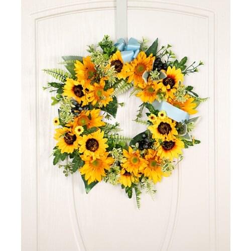Wedding Decoration Wreath Sun Flowers Wreath Artificial Flower Home Door Window Decor Party Ornament