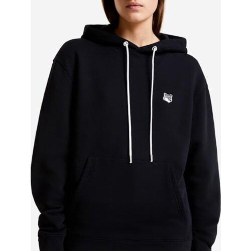 Rowling Chic Fox Head Embroidery Sweatshirt Women Long Sleeve O-Neck Cotton Female Pullover Vintage Sweatshirts 2021