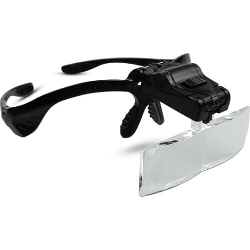 Eyelash Extension 5 Lens Adjustable Headband Magnifying Glass Magnifier With LED Light Lamp Magnifying Glasses For False Lashes