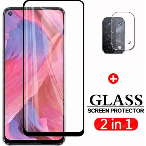 2 in 1 Screen Protective Glass on for Oppo A74 A54 5G Tempered Protector Camera Lens Film for Oppo A 74 54 Protective Glass