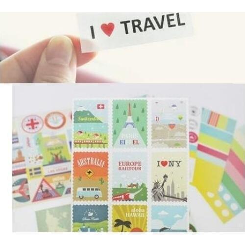 1pack/lot New Vintage Traveler Stamp Type Universal Sticker Decoration Scrapbooking Good Variety Gifts Stickers