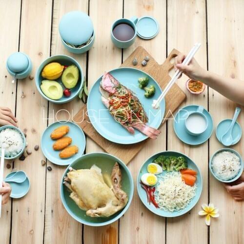 Brand Ceramic Separate Products In-glazed Porcelain Cutlery Western Style Mugs Soup Plates Dishes Dinnerware Blue 1pc