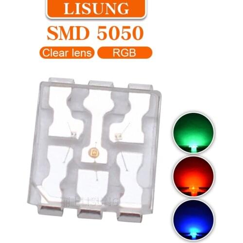 1000pcs/bag 5050 Rgb Led Emitting Diode Lamp Smt Light Beads Chip Tricolor Red Blue Green Fullcolor Water Clear