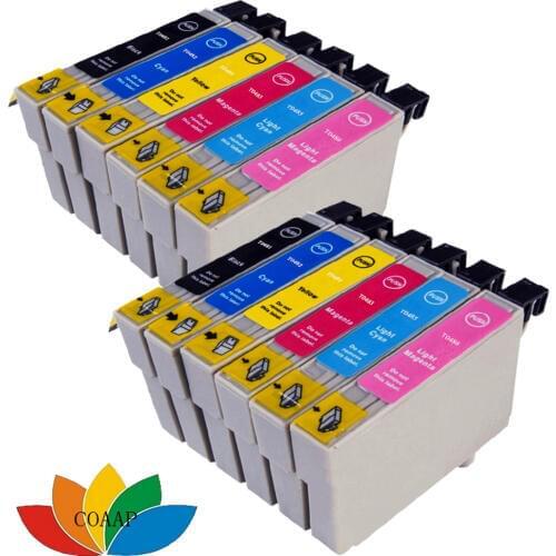 12 INK CARTRIDGES REPLACE T0481-T0486 T0487 FOR EPSON Stylus Photo R200 R220 R300 R300M R320 R340 Printer
