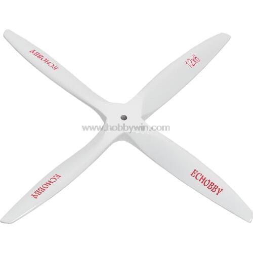 12x6 4-blade CCW Wood Propeller Fuel Engine Power 6mm Aperture white color Beechwood wooden blade for RC Model Airplane