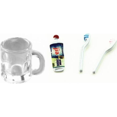 1:12 Cute Dollhouse Miniature Mini Cup Toothpaste Toothbrush Forob11 Blyth Barbi Pulip Doll Furniture Accessories Toy