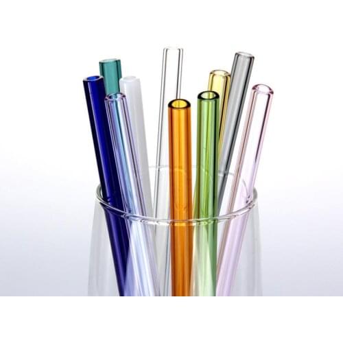 300pcs/lot Colorful Glass Straws 20cm x 8mm Straight Drinking Straws Reusable Straws Healthy, Reusable, Eco Friendly SN436