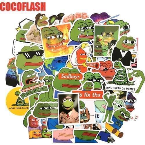 10/50 Pcs/set Cartoon Animal Sad Frog Funny Sticker Snowboard Luggage Car Fridge Car- Styling Laptop Stickers PVC Waterproof