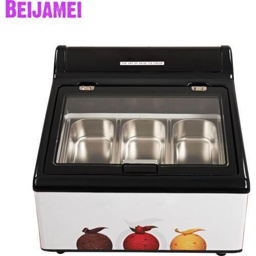 Beijamei 2020 Commercial hard Ice cream display showcase 3 Pots electric Ice cream freezer Freezing machine