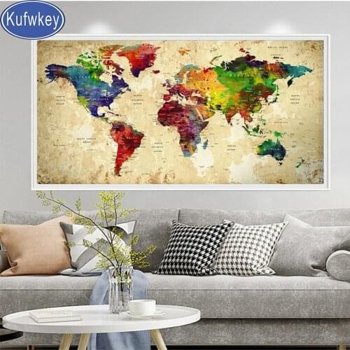 Large World Map Diamond Painting Cross Stitch Christmas Letter Name Diamond Embroidery Mosaic Full Drill DIY Decor Mystery Gift