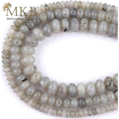 Natural Stone Bracelet Necklace Accessories Beads Gray Labradorite Spacer Beads For Jewelry Making 2x4x6x8mm Handmade Jewellery