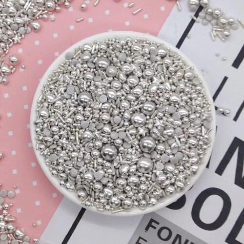 Sliver Star Beads Bar Edible Cake Baking Ice Cream Cake Decoration Tools Sugar For Pastry Chef Edible Sprinkle