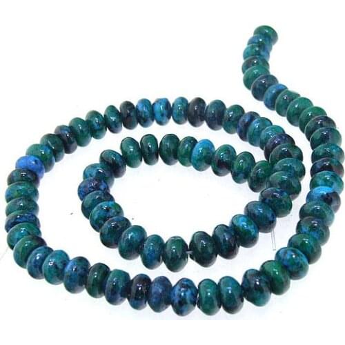 Unique Pearls jewellery Store 5X8MM Blue Green Jasper Gemstone Loose Beads One Full Strand 15'' LC3-0302