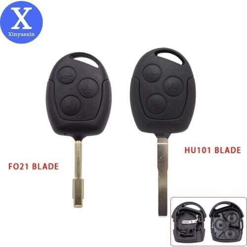 Xinyuexin 3 Buttons Car Key Shell Case Cover for Ford Mondeo Focus 2 3 Festiva Fiesta Transit Replacement Remote Key HU101 FO21