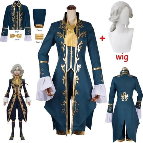 Game Costume Joseph Desaulniers Identity V Cosplay Costume Bow Tie Top Pants Scarf Halloween Party Costume Wig