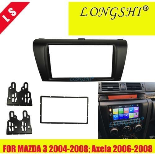 2 Din Car Radio Fascia Trim Kit for 2004-2009 Mazda 3 Axela Double Din Fascia Audio Fitting Adaptor Facia Panel Car Stereo , 2di