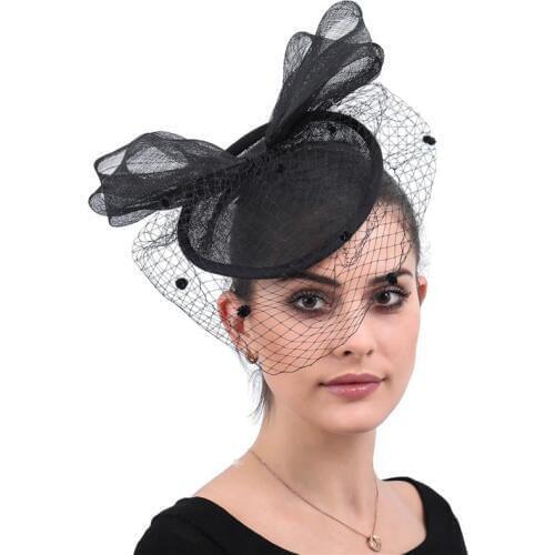 Creative Bow-knot Mesh Bride Face Veil British Fashion Banquet Party Flax Mesh Headdress Ladies Handmade Hair Accessories