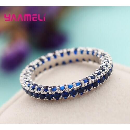 Small Exquisite 925 Sterling Silver Unique Design Full Rhinestone Pave Rings Austrian Cubic Zirconia Fashion Women Anel Jewelry