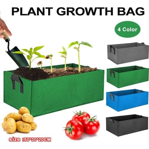50x30x20cm Grow Bag Garden Bed Anti-Corrosion Outdoor Vegetable Planter Non-woven Fabric Seedling Gallon Tree Handle Rectangle