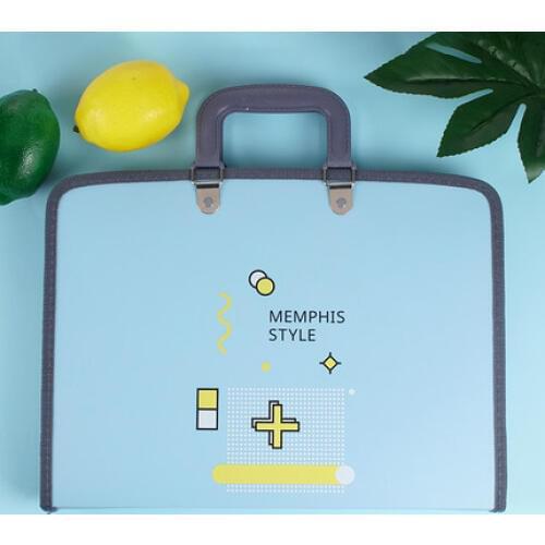 Fashion Portable 13 Pocket Folder Bag File Folder A4 Paper Organizer Document Bag Zipper Bag