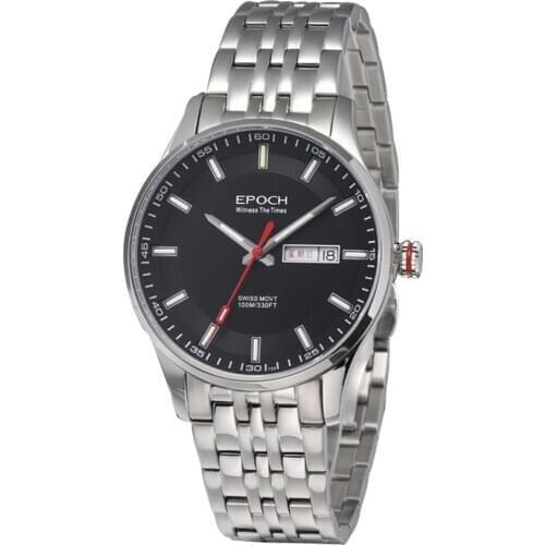 Men tritium watch,mens quartz watches Epoch T25 luminous dress waterproof business wristwatch dual calendar reloj hombre 6021GS