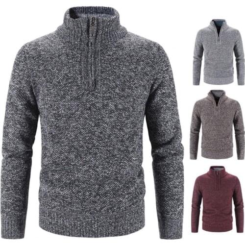 Autumn Winter Sweater Men Zipper Turtleneck Knitted Sweaters Men Slim Knitwear Knitted Jumpers Pullovers Men Sweater pull homme