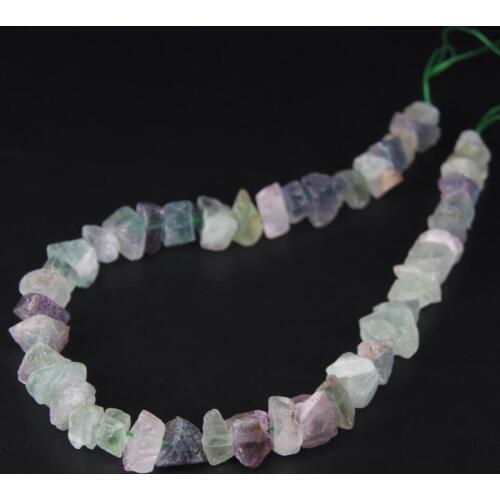 15.5"/strand Raw Rainbow Fluorite Freeform Nugget Chips Loose Beads,Natural Roug Quartz Gems Stone Gravel Pendant Jewelry Making