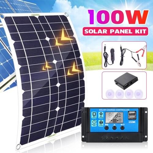 NEW 12V Solar Panel System Solar Panel 30/40A/50A/60/70A Charge Controller 1000W Solar Kit Complete Power Generation Set