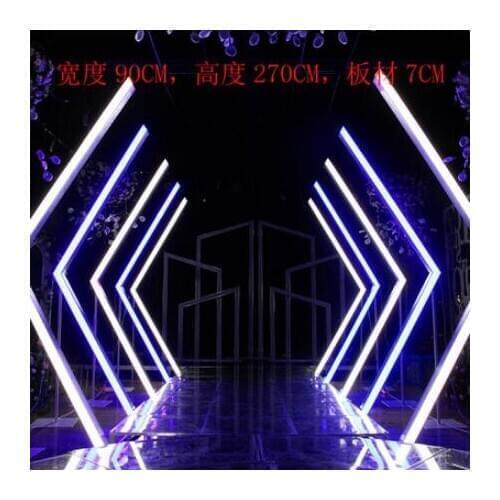 New Time Tunnel Arch LED Single-sided Illuminated Acrylic Lighted Geometric Background Road Marriage Wedding Props