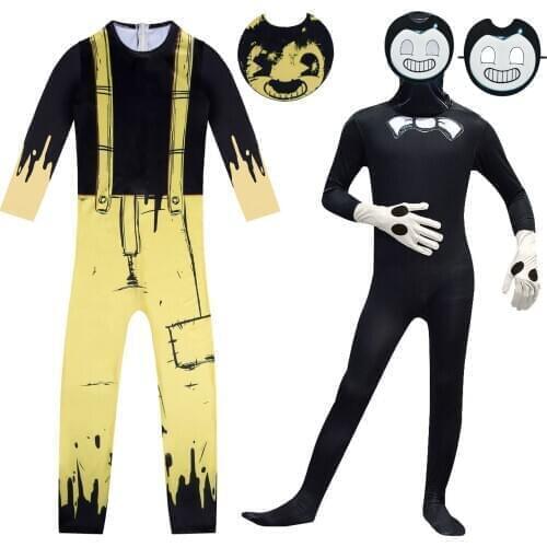 Boys Girls Cartoon Game Character Cosplay Clothes Halloween Costume Anime Disfrace Kids Christmas Party Dress Up Mask Bodysuit